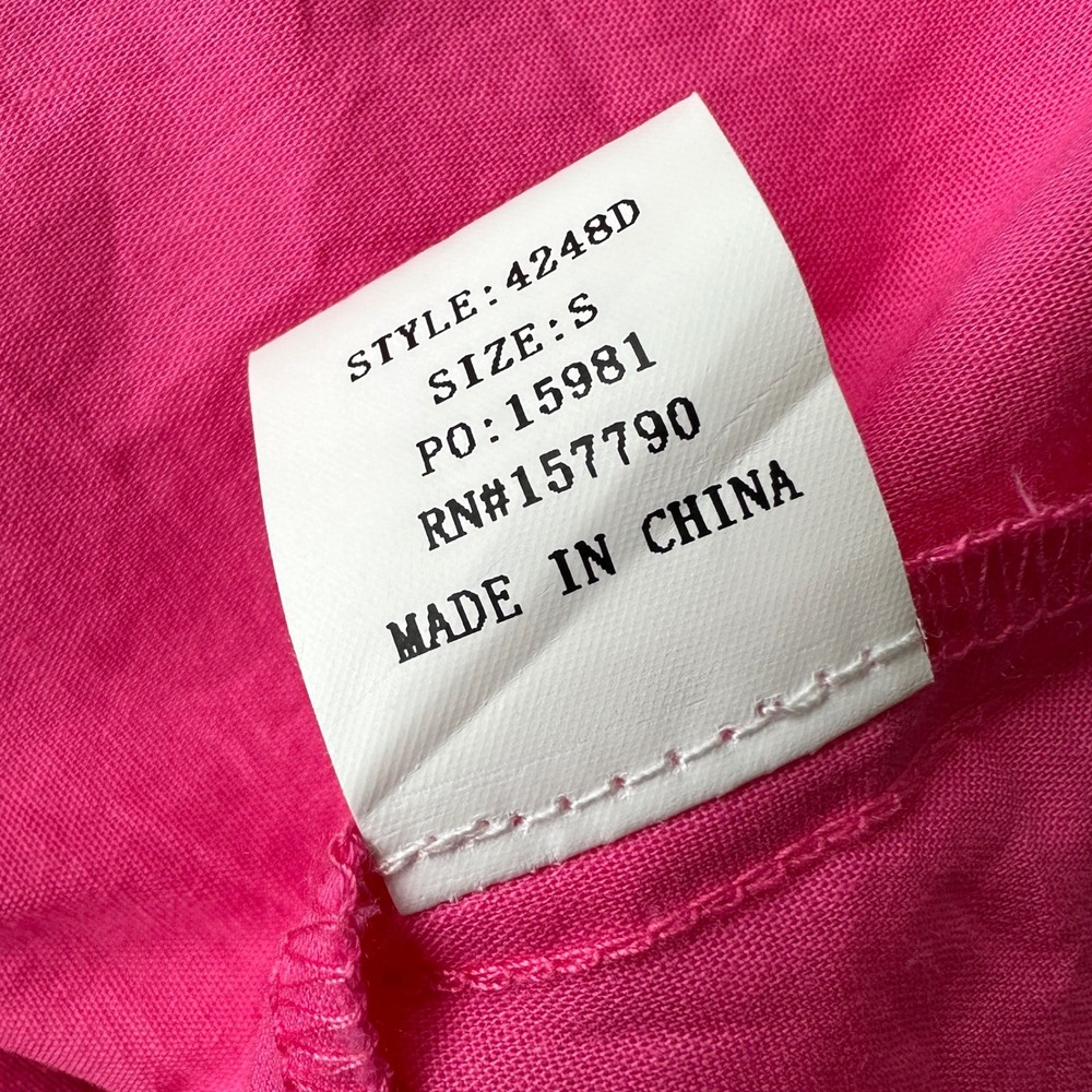 Avara Pink Tiered Everly Midi Dress Short Puff Sleeve Ruffle Cotton Size S - Picture 9 of 9